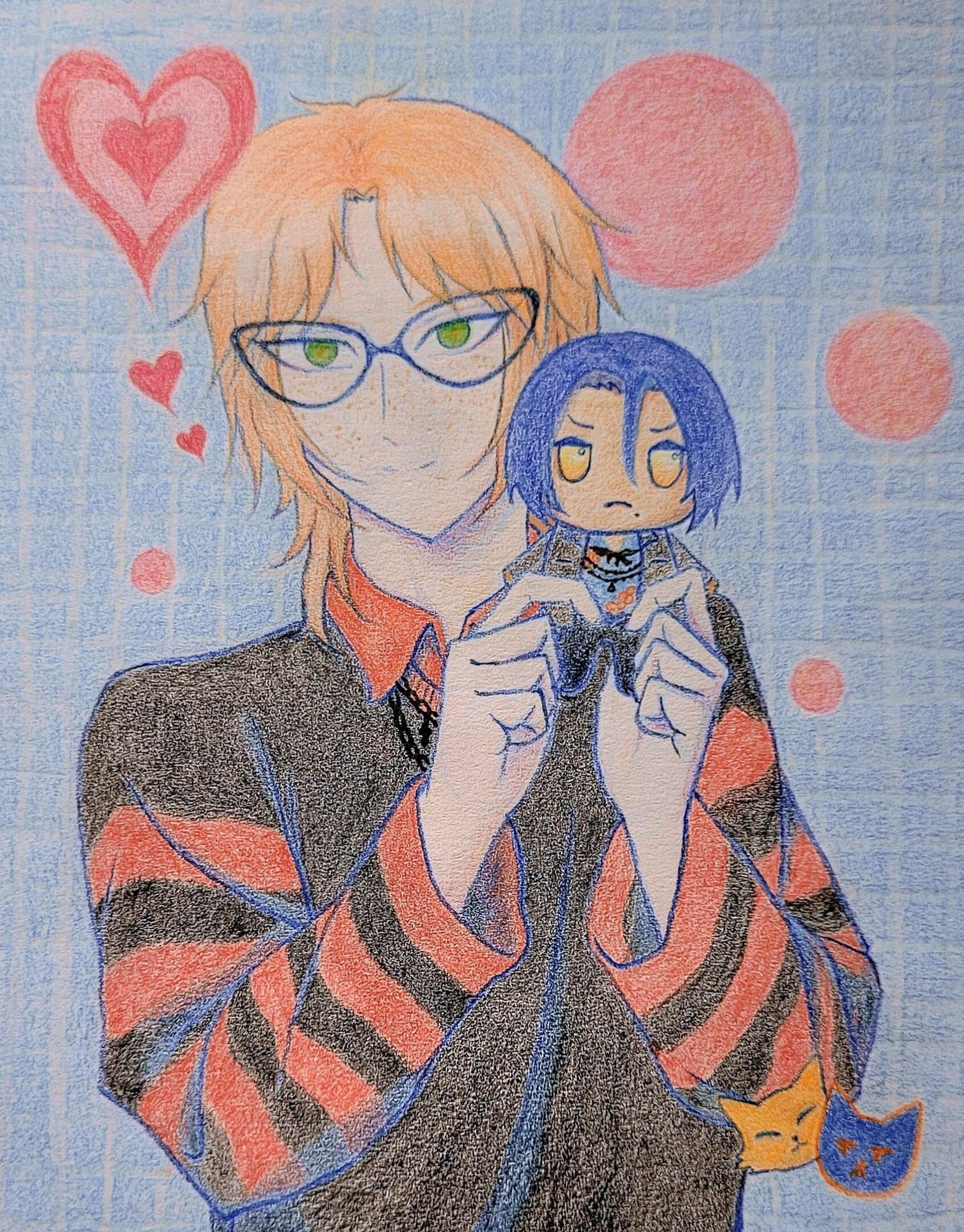 sketch of angel yohei smoking in heaven